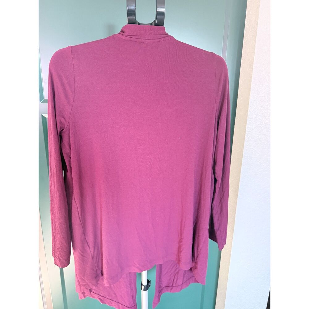 Chico's Long Long Open Front Duster Long Sleeve Wrap Sweater Rayon Size M - Picture 3 of 5